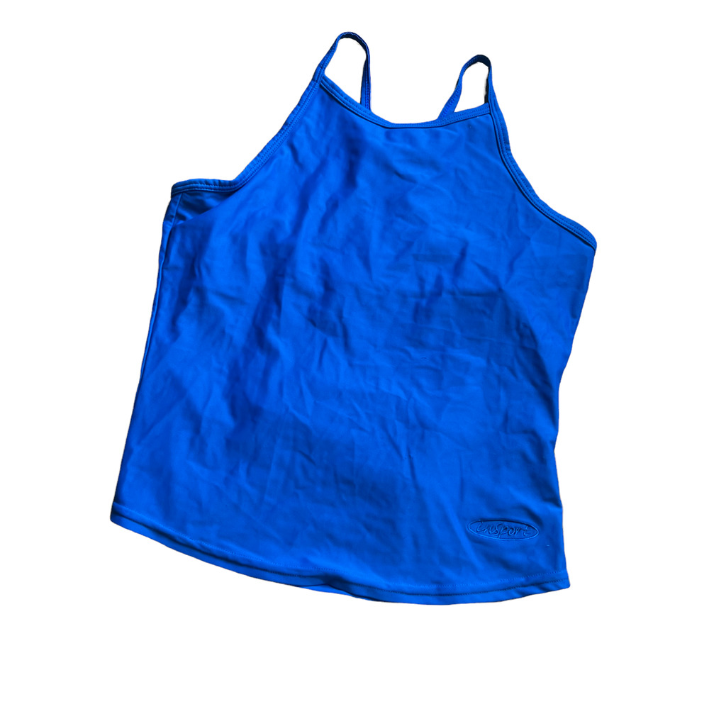 INSPORT Blue Lined with Zipper Pocket Swim Top, size Medium